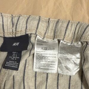 H&M Beige Striped Trousers